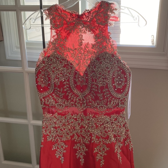 Embroidered Bodice Mermaid Gown Cut Out Back by Cinderella Divine 8934 - Picture 4 of 8